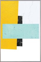 JUNIQE - Poster met kunststof lijst 1,3 -30x45 /Geel & Turkoois
