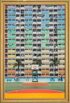 JUNIQE - Poster met houten lijst On the Court -13x18 /Kleurrijk