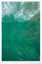 JUNIQE - Poster Everybody's Gone Surfin' by Lentam -60x90 /Groen