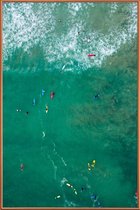 JUNIQE - Poster met kunststof lijst Everybody's Gone Surfin' by Lentam