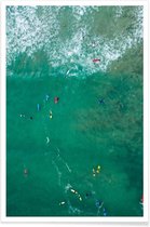 JUNIQE - Poster Everybody's Gone Surfin' by Lentam -13x18 /Groen