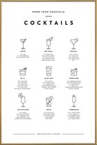 JUNIQE - Poster met kunststof lijst Cocktail infographic -30x45 /Wit &