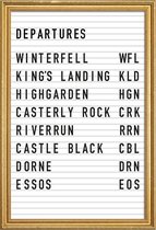JUNIQE - Poster met houten lijst Bestemmingen van Game of Thrones