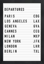 JUNIQE - Poster in houten lijst Departure Paris -60x90 /Wit & Zwart