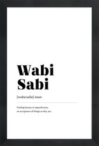 JUNIQE - Poster met houten lijst Wabi-Sabi -13x18 /Wit & Zwart