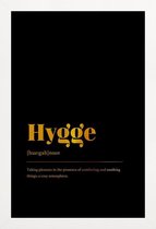 JUNIQE - Poster met houten lijst Hygge gouden -40x60 /Goud & Zwart