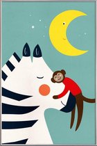 JUNIQE - Poster met kunststof lijst Goodnight Hug -13x18 /Kleurrijk