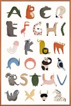 JUNIQE - Poster met kunststof lijst Animal Alphabet -30x45 /Kleurrijk