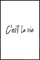 JUNIQE - Poster in kunststof lijst C'est La Vie -60x90 /Wit