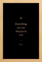 JUNIQE - Poster met houten lijst Gold Everything You Can Imagine Is