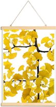 JUNIQE - Posterhanger Ginkgo -40x60 /Bruin & Geel