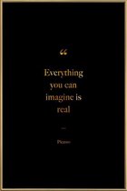 JUNIQE - Poster met kunststof lijst Gold Everything You Can Imagine Is