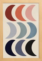 JUNIQE - Poster in houten lijst Crescents -30x45 /Kleurrijk