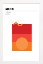 JUNIQE - Poster met houten lijst Negroni - minimalistisch -13x18 /Rood