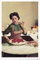 JUNIQE - Poster Italiaanse keuken -40x60 /Bruin