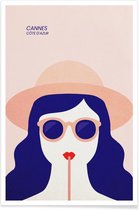 JUNIQE - Poster Cannes -20x30 /Blauw & Roze