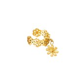 LOUVABEL - Earcuff - Bloemen - Madelief - Stainless Steel - Goud