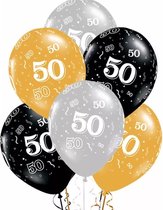 Ballonnen 50 jaar 3 kleuren 10 stuks , kindercrea
