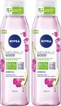 Nivea Shower Gel Naturally Good Geranium Flower Multi Pack - 2 x 300 ml