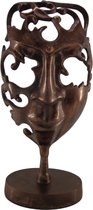 Deco4yourhome® - Masker op Standaard - Metaal - Antiek Koper - 37cm - Vintage Copper