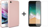 iParadise iPhone 5 hoesje roze siliconen case - iPhone SE 2016 hoesje roze - iphone 5s hoesje roze hoes cover - 1x iPhone 5 screenprotector