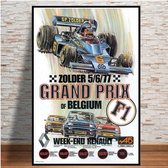 World Grand Prix Retro Poster 13 - 50x70cm Canvas - Multi-color
