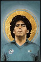 JUNIQE - Poster met kunststof lijst Football Icon - Diego Maradona
