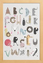 JUNIQE - Poster met houten lijst ABC Kids -13x18 /Kleurrijk