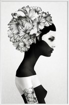 JUNIQE - Poster in kunststof lijst Marianna -60x90 /Wit & Zwart