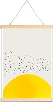JUNIQE - Posterhanger A Thousand Birds -40x60 /Geel