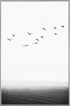 JUNIQE - Poster met kunststof lijst Forever Free -30x45 /Wit & Zwart