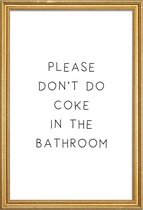 JUNIQE - Poster met houten lijst Coke -40x60 /Wit & Zwart