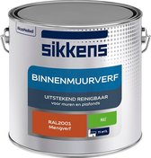 Sikkens - Binnenmuurverf - Muurverf - Mengkleur - Mat - RAL2001 - 2.5L