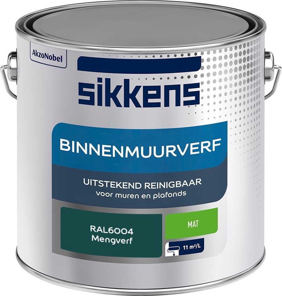 Sikkens Binnenmuurverf Muurverf Mengkleur Mat RAL6004 2.5L