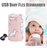Allernieuwste USB Baby Fles Warmer model Roze Dieren - Heater - Reisaccessoire - Draagbaar - Klittenband - Kleur