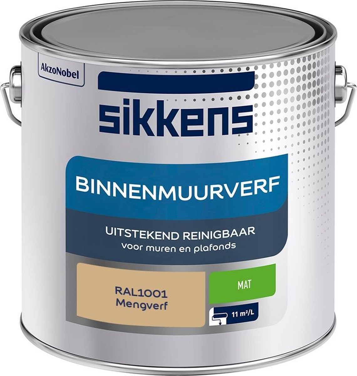 Sikkens Binnenmuurverf Muurverf Mengkleur Mat RAL1001 2.5L
