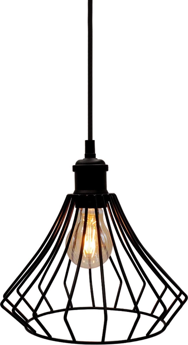 Hanglamp Kiki - inclusief LED lamp met amberkleurig glas - dimbaar