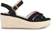 POSH by Poelman TULSI Dames Sandalen/Espadrilles - Zwart - Maat 37