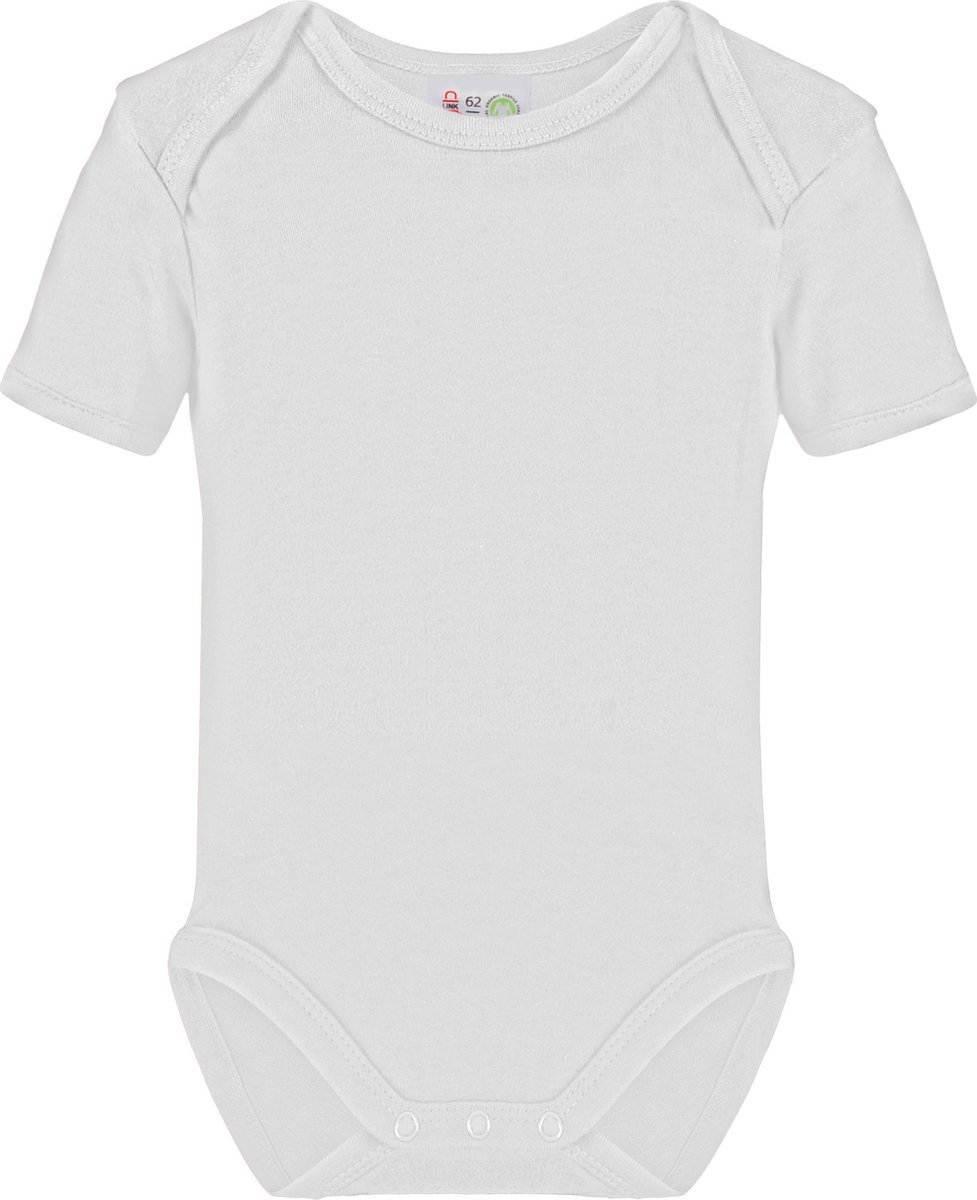 Link Kidswear Unisex Romper GOTS - Wit - Maat 62/68