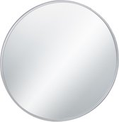 Relaxdays wandspiegel rond zilver - badkamerspiegel - metalen spiegel - sierspiegel wand