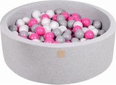 Ronde Ballenbak set incl 300 ballen 90x30cm - Licht Grijs: Grijs, Wit, Licht Roze