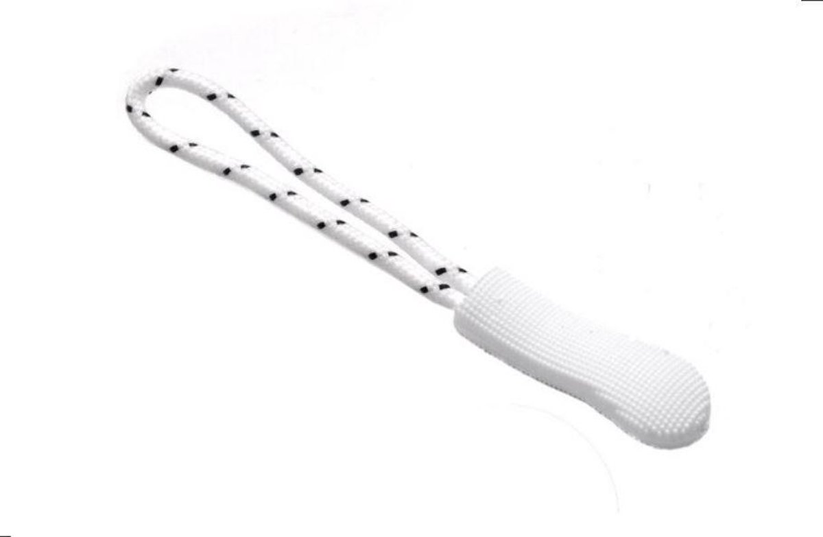 Zipper puller wit per 3 stuks