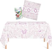 Interactief Pasen - Set - Roze - Tafelkleed - Servetten - Textielstiften