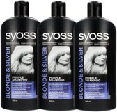 Syoss Shampoo – Blonde & Silver / Zilvershampoo - Voordeelverpakking 3 x 500 ml