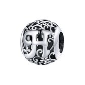 Letter H romantisch bedel | alfabet bead | Zilverana | geschikt voor Biagi , Pandora , Trollbeads armband | 925 zilver