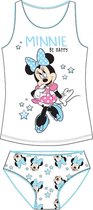 Minnie Mouse Kinder OndergoedSet Meisjes 2-delig Maat 116/122 Wit/Blauw met Ster