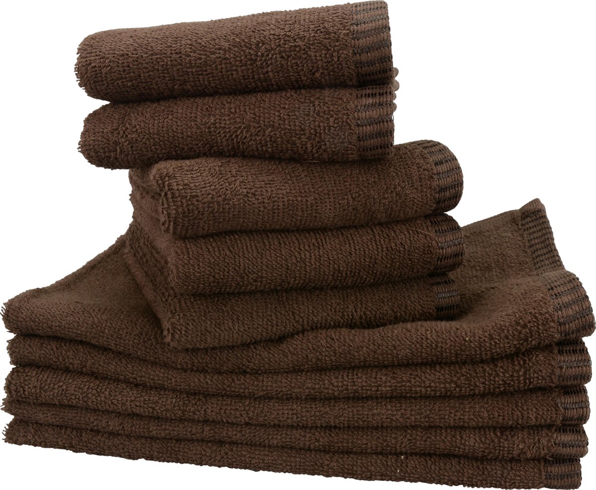ARTG Towelzz® Handdoeken Set Chocolate Brown Chocolade Bruin 10 Gastendoekjes + 4 Handdoeken + 4 Strandhanddoeken