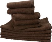 ARTG® Towelzz - Handdoekenset - Chocolate Brown - Chocolade Bruin - 10 Gastendoekjes - 4 Handdoeken - 4 Strandhanddoeken