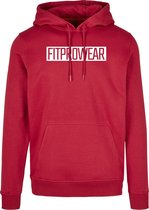 FitProWear Trui Heren Block - Rood - maat XXXL/3XL - Mannen - Hoodie - Trui  - Sweater - Sporttrui - Sportkleding - Casual kleding - Trui Heren - Rode trui - Katoen / Polyester - T