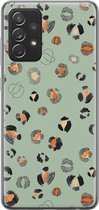 Samsung Galaxy A72 hoesje siliconen - Luipaard baby leo - Soft Case Telefoonhoesje - Luipaardprint - Blauw